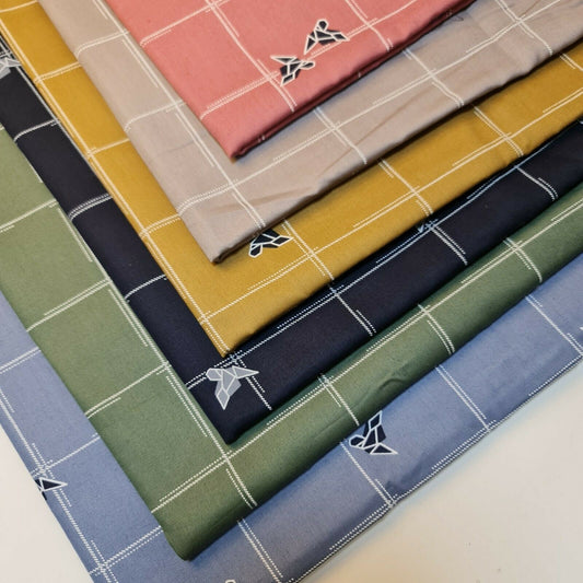 100% Cotton Drill Twill Fabric Aztec Print Checks Craft Dress Apron Material 58" Meter