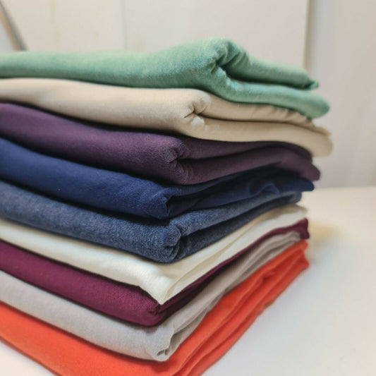 Soft Plain Colour Cotton Jersey Stretch Knit T Shirt Baby Grow Dress Fabric 58" By the Meter