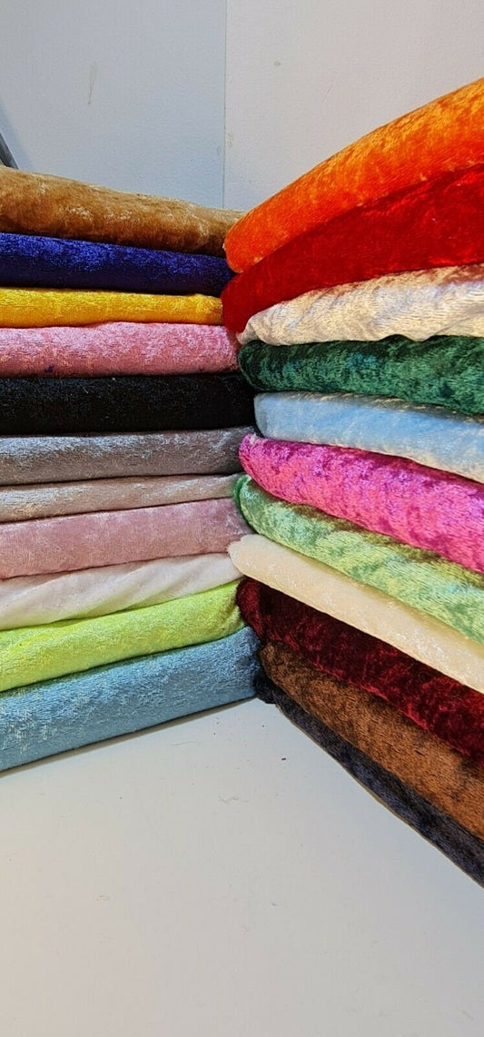 Premium Crushed Velvet Fabric Craft Stretch Velour Material 150cm Extra Wide Ep