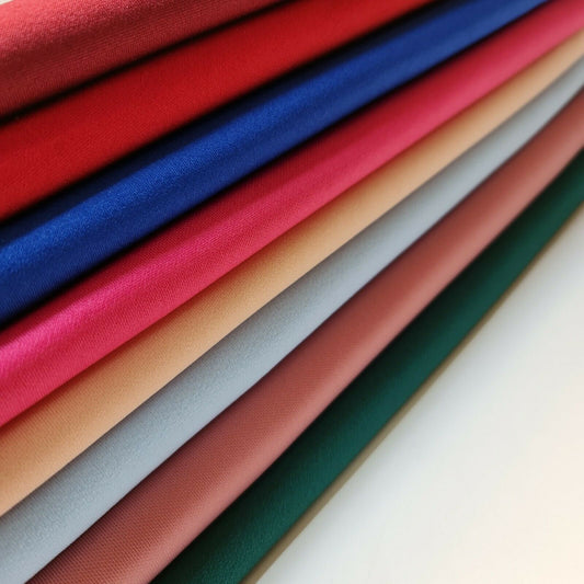 57 Farben Uni Scuba / Crepe Jersey Stretch Spandex Kleid Stoff Material 58" W