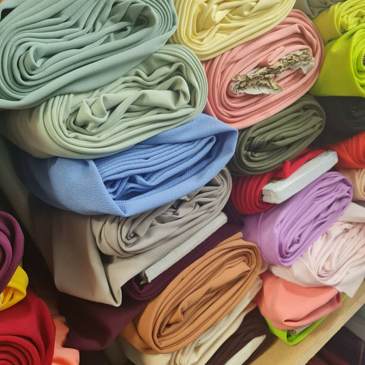 57 Farben Uni Scuba / Crepe Jersey Stretch Spandex Kleid Stoff Material 58" W