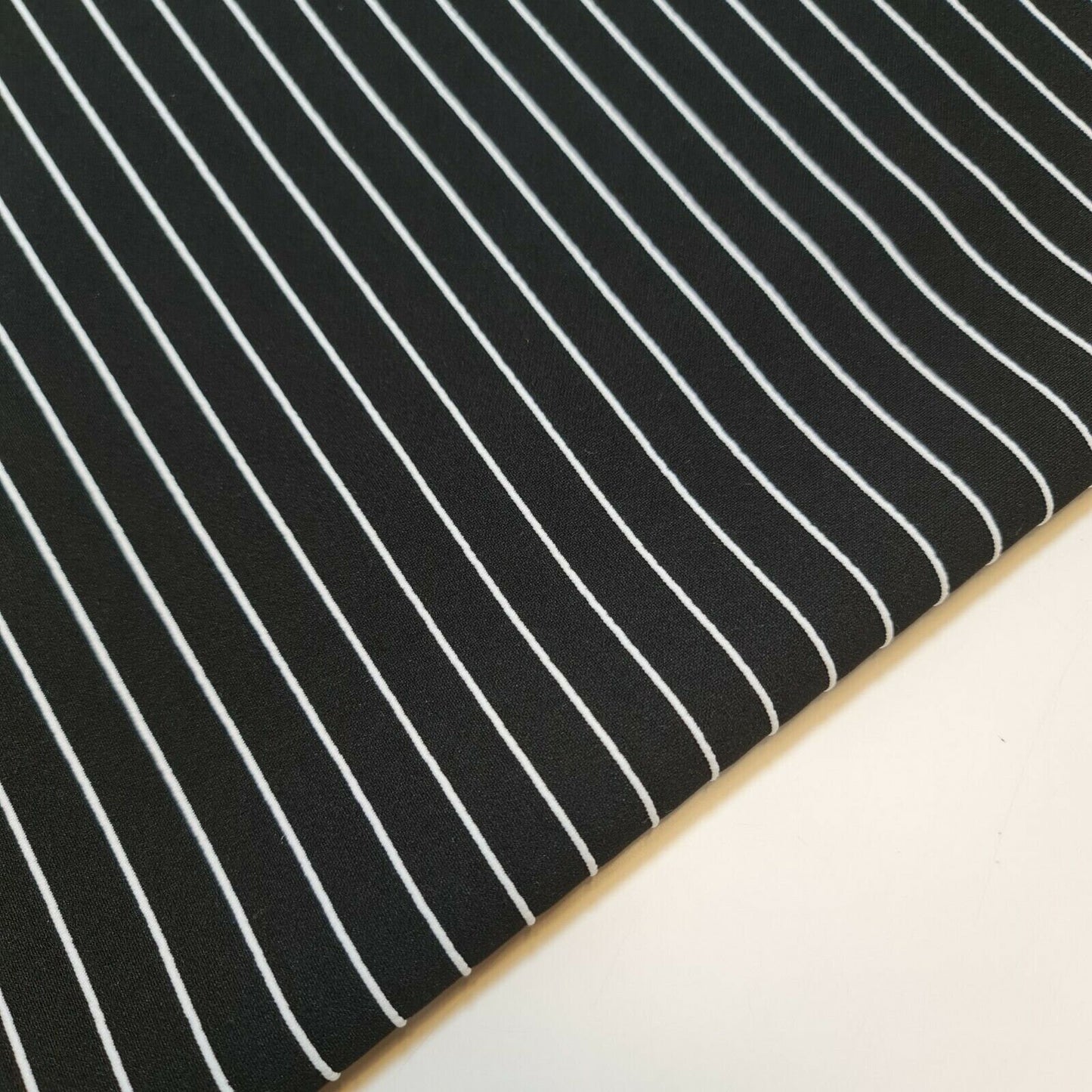 Black Stripe Scuba Crepe Material Jersey Dress Craft Fabric 58" Meter