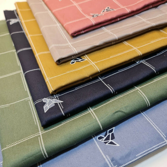 100% Cotton Drill Twill Fabric Aztec Print Checks Craft Dress Apron Material 58" Meter