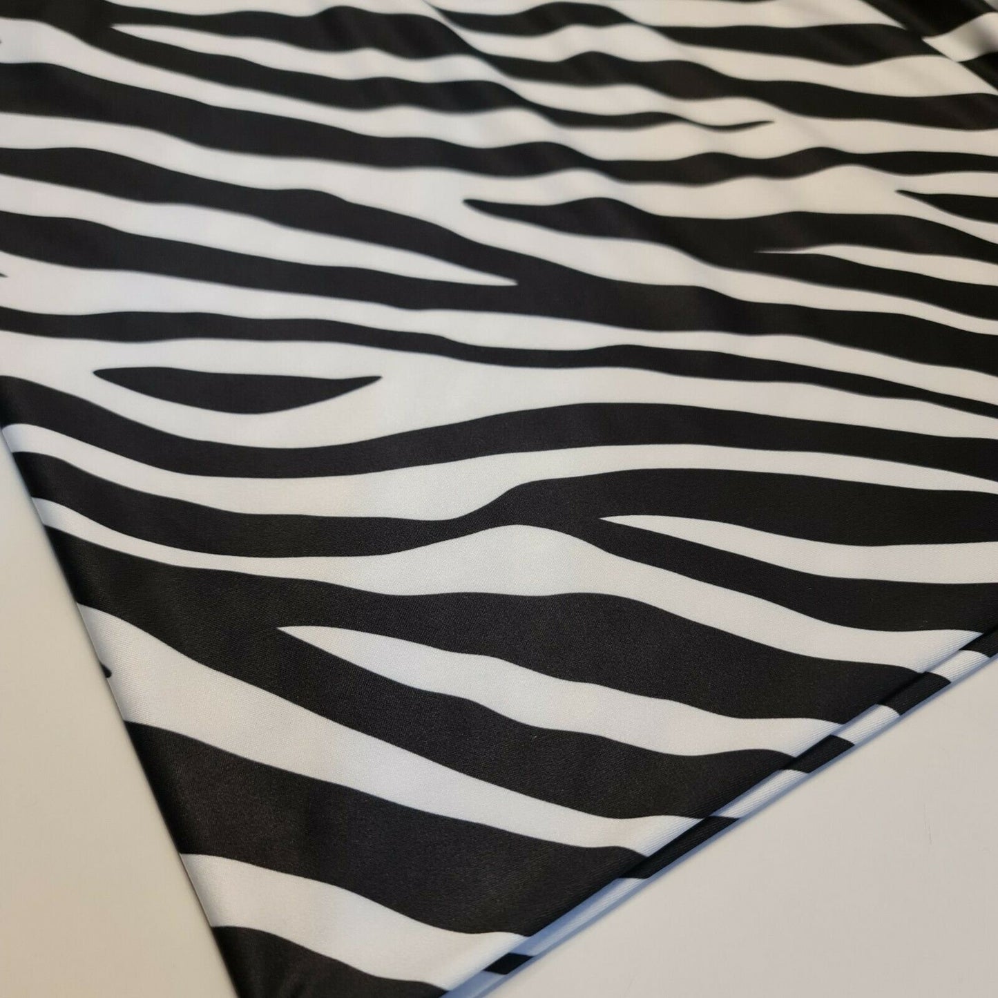 Zebra Black White ITY Jersey Fabric 58" Elastane 4 Way Stretch Dress Meter