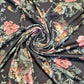 Black Floral ITY Jersey Fabric Elastane 4-Way Stretch 58" Fashion Dress Meter