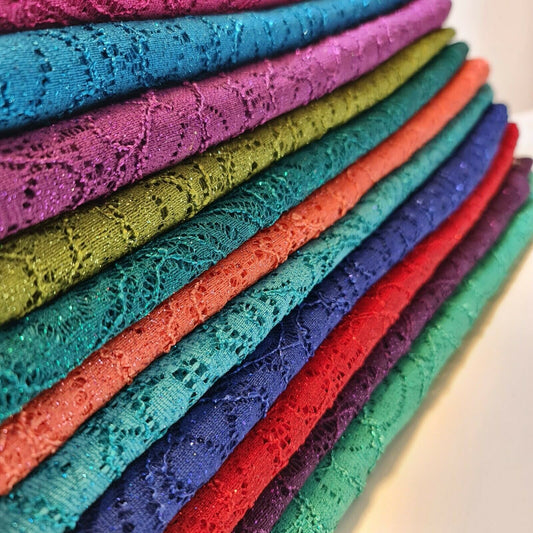 Cord Lace Crochet Glitter Embroidery Floral Bridal Dress Craft Fabric 58" Meter