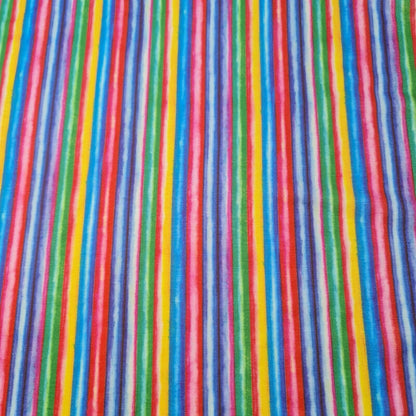 Rainbow Stripe Fabric 100% Cotton Jersey Stretch PRIDE Multi Colour Material 58"