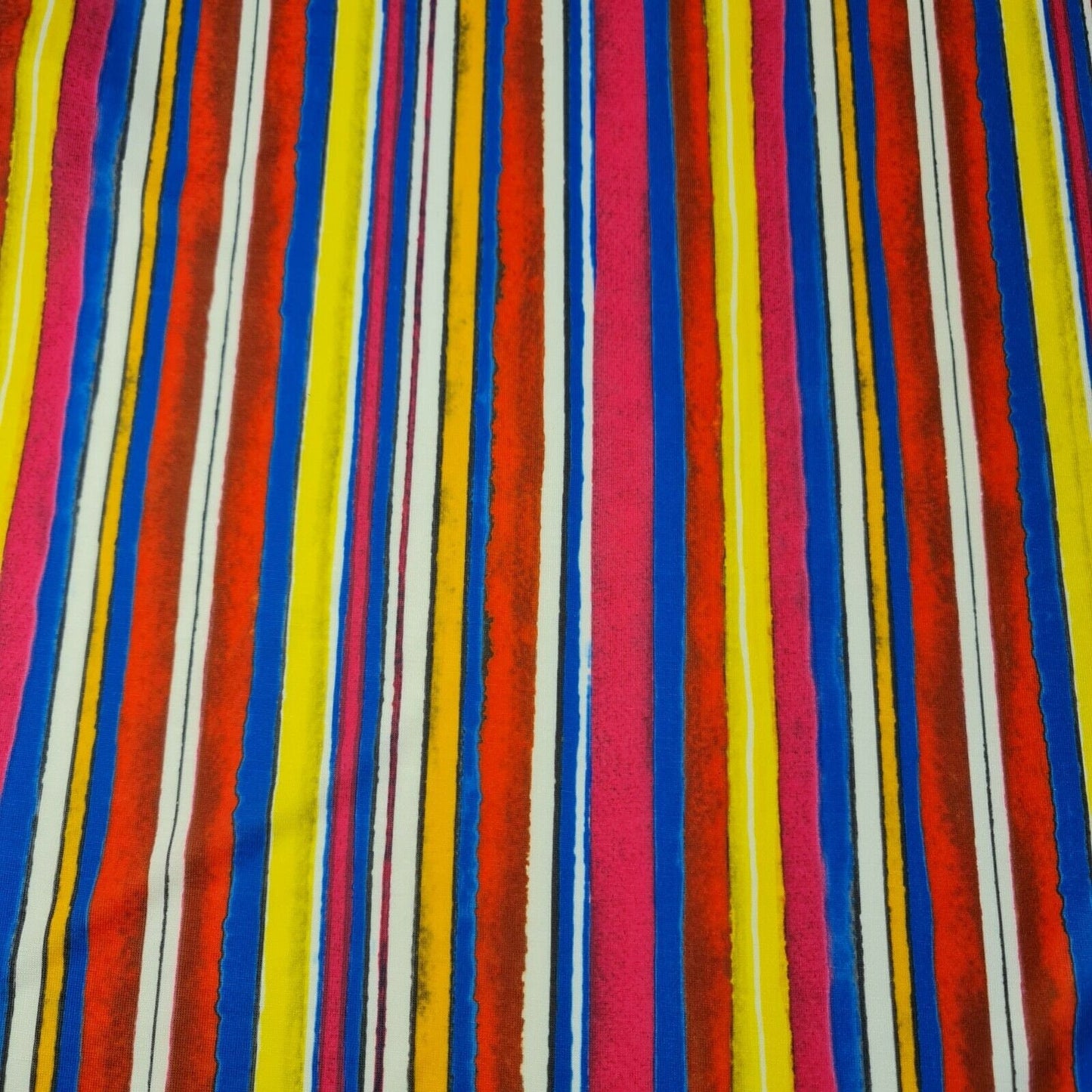 Rainbow Stripe Fabric 100% Cotton Jersey Stretch PRIDE Multi Colour Material 58"