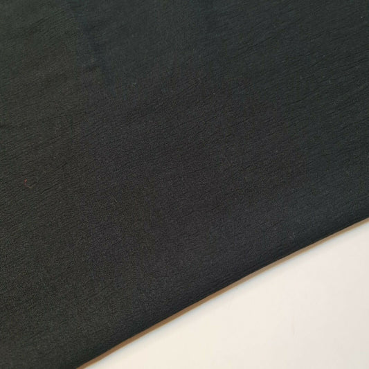 Black Crepe Crinkle Crush Spring Plain Drape Dress Craft Fabric By Meter 58"