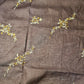 100% Cotton Lawn Black Roses Embordered Dress Craft Vintage Fabric 58" By Meter