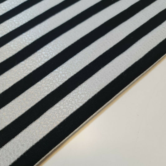 Ponte Roma Stoff, Jersey, gestreift, Schwarz/Weiß, 147,3 cm