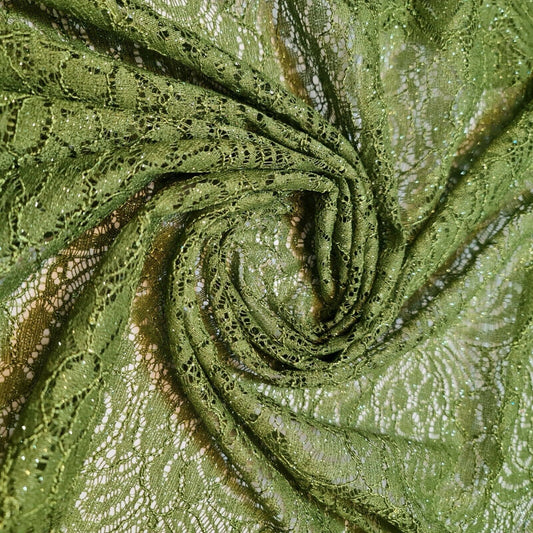 Cord Lace Crochet Glitter Embroidery Floral Bridal Dress Craft Fabric 58" Meter