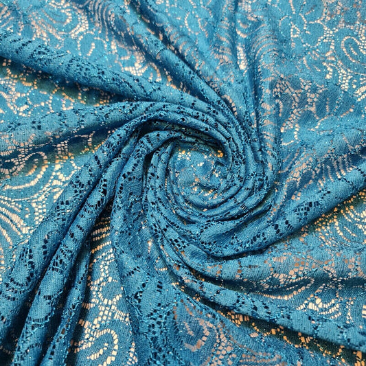 Cord Lace Crochet Glitter Embroidery Floral Bridal Dress Craft Fabric 58" Meter