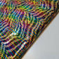 Rainbow Sequin Zebra ZigZag Décor Dress Craft Material Elastane Fabric 58" Meter