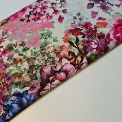 Floral Rose Soft Lawn Digital Print Craft Dress Material Polycotton Fabric 44"