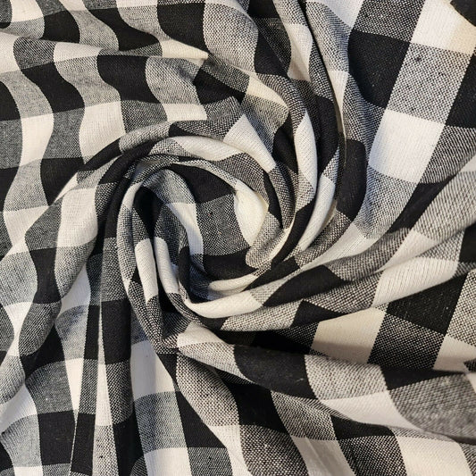 Premium 100 % Baumwolle Gingham 1" Khadi weicher Leinen Handwebstoff 42" Meterware