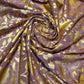 Floral Gold Foil Print Sheer Moss Crepe Dress Craft Drape Fabric Material 44"