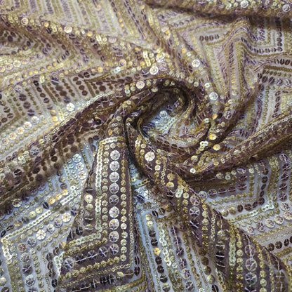 Sabyasachi Net Lehnga Dress Material Sequin Glitter Fabric 44" By The Meter