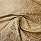 Ornamental Paisley Gold Metallic Print Indian Banarasi Brocade Fabric By Meter