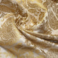 Ornamental Floral Gold Metallic Print Indian Banarasi Brocade Fabric Design-B TS