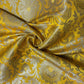 Ornamental Floral Gold Metallic Print Indian Banarasi Brocade Dress Fabric D 44"