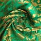 Indian Ornamental Floral Gold Metallic Print Banarasi Brocade Dress Fabric C 44"