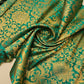 Floral Gold Leaf Damask Metallic Indian Banarasi Brocade Fabric Design 44" Meter