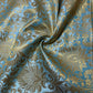 Floral Gold Leaf Damask Metallic Indian Banarasi Brocade Fabric Design 44" Meter