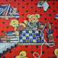 Red Scuba Paddington Bear Teddy Child Book Print Stretch Dress Craft Fabric 58"