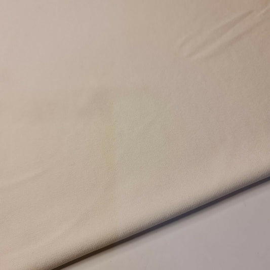 Elfenbeinfarbener Crêpe-Polyester-Stretch-Stoff für drapierte Kleider, Meterware, 58" AJ