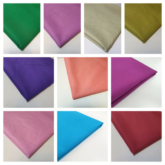 Einfarbiger Stoff aus 100 % Baumwolle, vorgeschnitten, Quilt-Meter, 111,8 cm