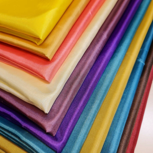 45 Colours Plain Coloured Habotai Silk Lining Fabric Pure Polyester 150cm Wide