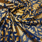 Floral Gold Foil Print Sheer Moss Crepe Dress Craft Drape Fabric Material 44"