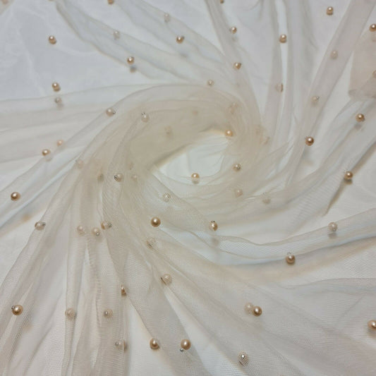 Tüll Perlen Spitze Netz Stoff Braut Schleier Hochzeit Hintergrund Dekor 58" Meter