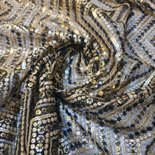 Sabyasachi Net Lehnga Dress Material Sequin Glitter Fabric 44" By The Meter