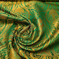 Ornamental Paisley Gold Metallic Print Indian Banarasi Brocade Fabric By Meter