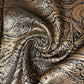 Ornamental Paisley Gold Metallic Print Indian Banarasi Brocade Fabric By Meter