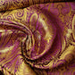 Ornamental Paisley Gold Metallic Print Indian Banarasi Brocade Fabric By Meter