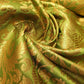 Ornamental Floral Gold Metallic Print Indian Banarasi Brocade Fabric Design-E TS