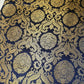 Ornamental Floral Gold Metallic Print Indian Banarasi Brocade Fabric Design-B TS