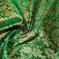 Ornamental Floral Gold Metallic Print Indian Banarasi Brocade Dress Fabric D 44"