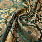 Ornamental Floral Gold Metallic Print Indian Banarasi Brocade Dress Fabric D 44"