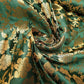 Indian Ornamental Floral Gold Metallic Print Banarasi Brocade Dress Fabric C 44"