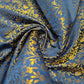 Floral Gold Metallic Indian Banaras Brocade Waistcoat Dress Curtain Fabric 58"