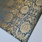 Floral Gold Leaf Damask Metallic Indian Banarasi Brocade Fabric Design 44" Meter