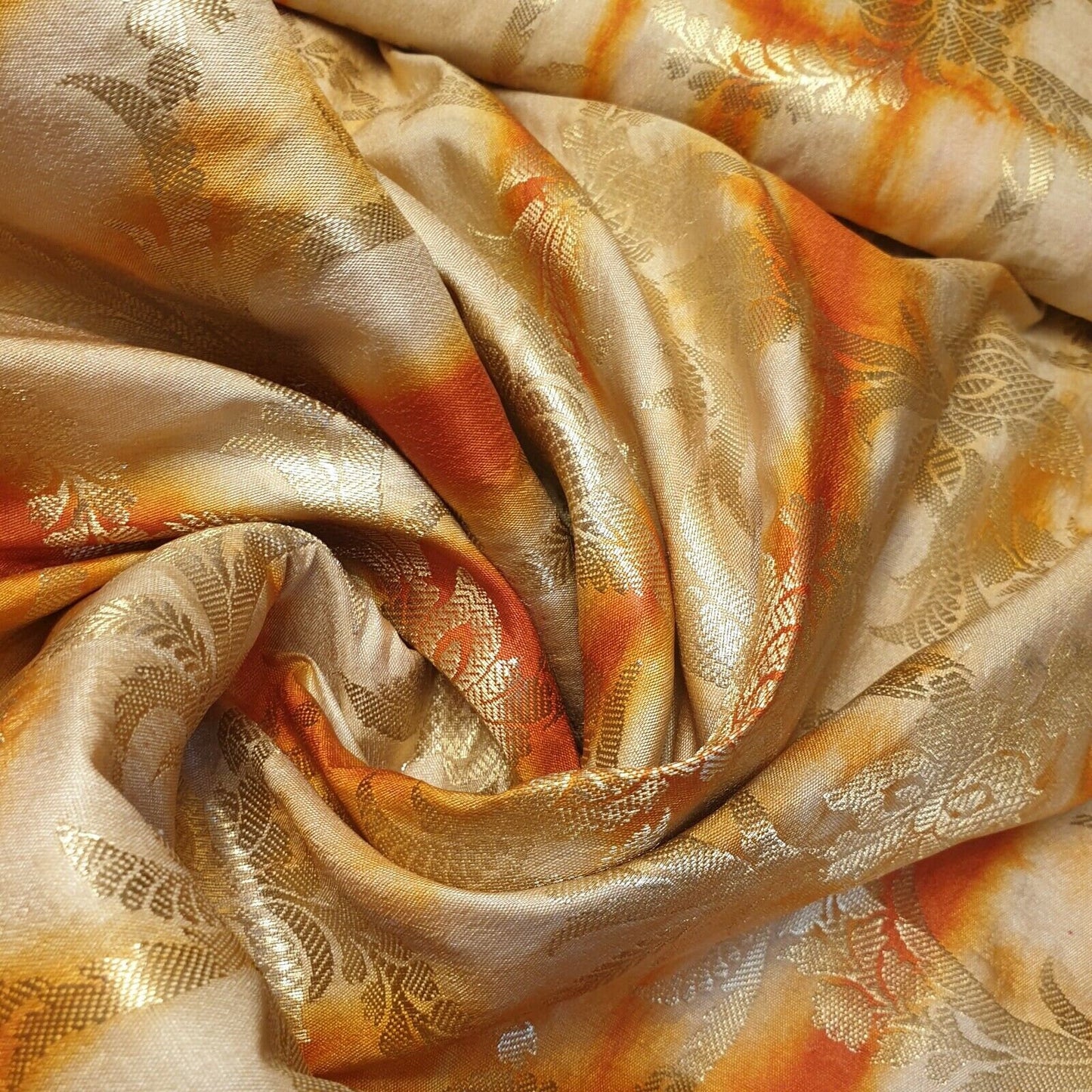Indian Faux Silk Brocade Banarasi Dress Craft Dress Cushion Fabric 44" By Meter