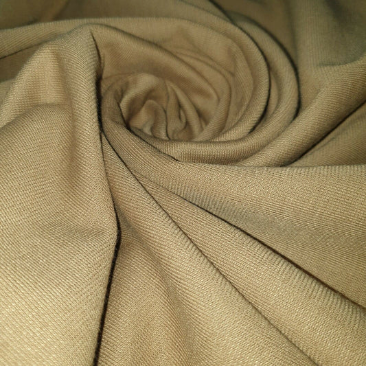 Taupe Brown Plain Ponte Roma Viscose Jersey Stretch Dress Craft Fabric 58" Meter