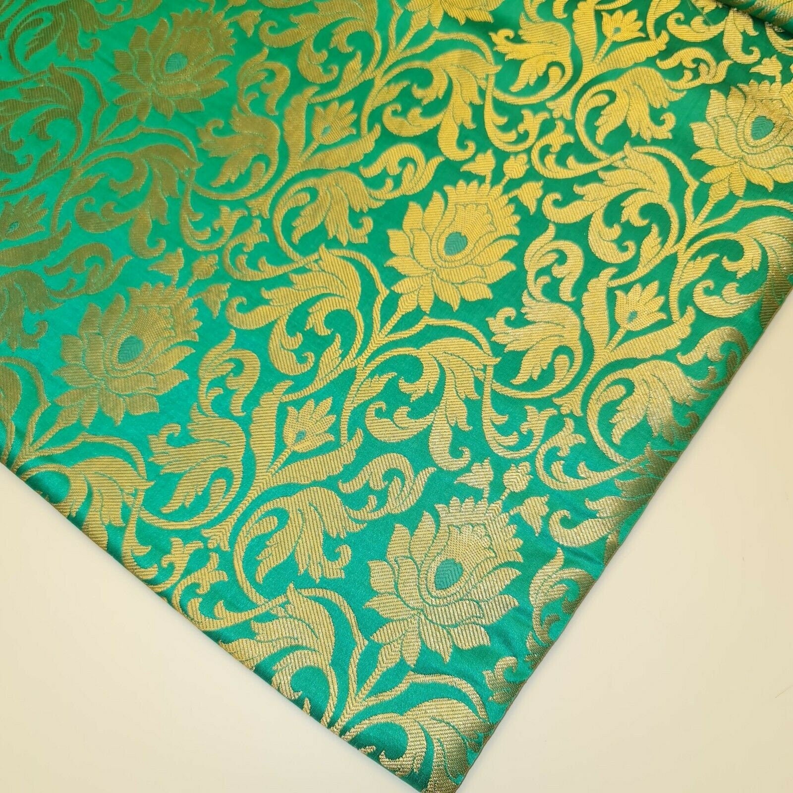 jade brocade fabric for dressmaking