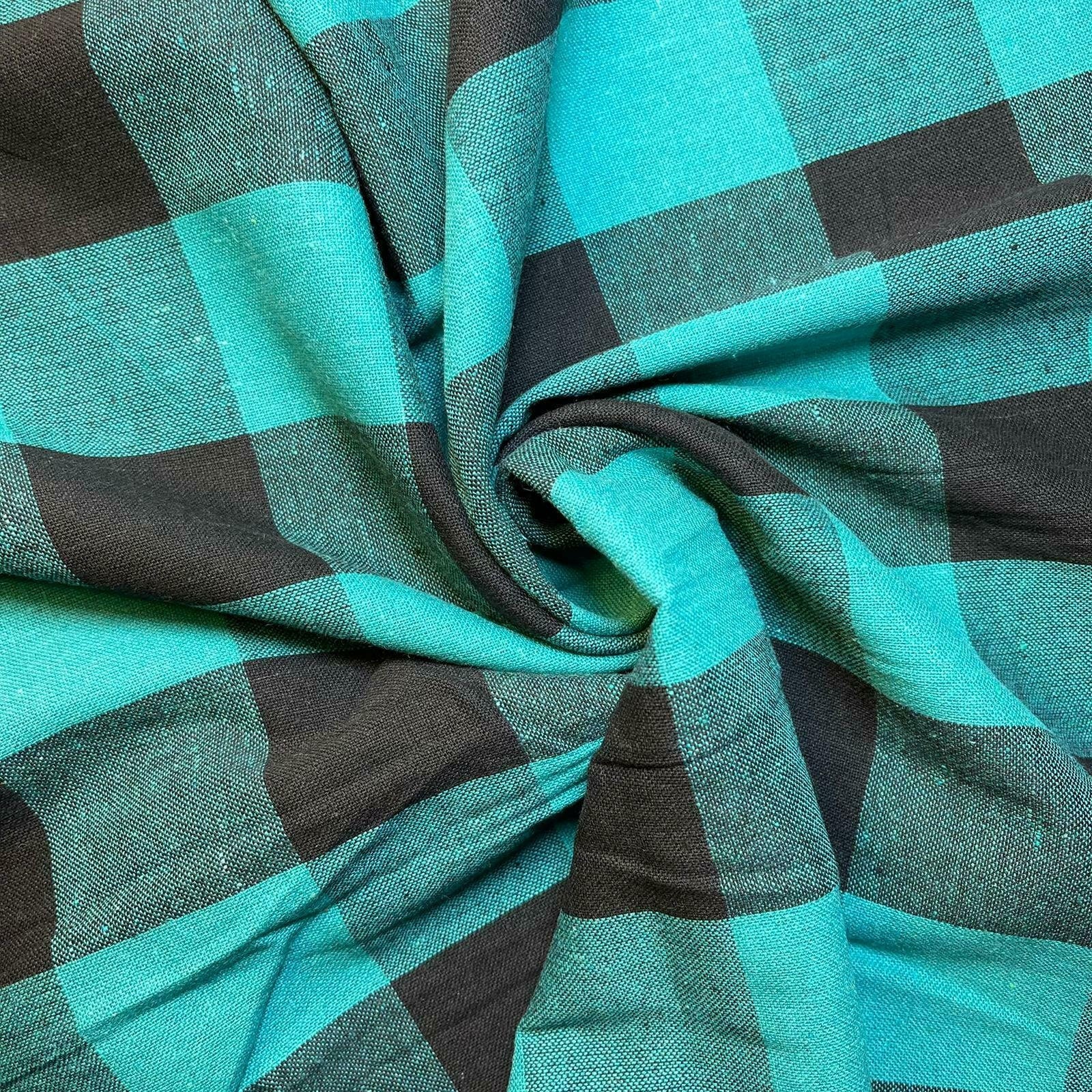 jade cotton linen gingham fabric
