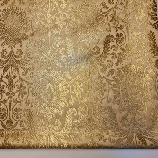 light gold banarasi brocade material